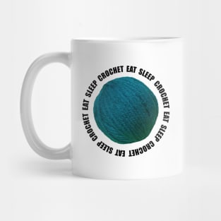 Eat Sleep Crochet Yarn Crafts Mug